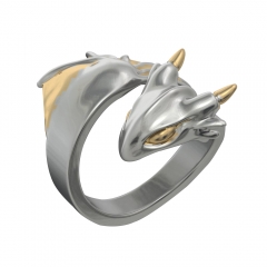 EVBEA Dragon Ring Platinum Vintage Adjustable Rings Cool Animal Jewellery for Women