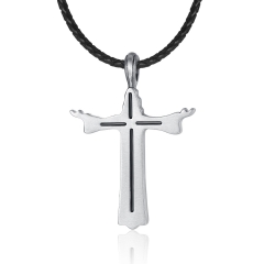 EVBEA Mens Cross Necklace Stone Bible Verse oración religiosa colgante con caja de regalo de joyería negro