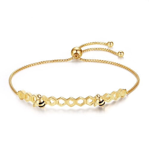 EVBEA Pulsera de abeja para dama de mujer 3 color a elegir Joyas de plata esterlina ajustables de oro rosa