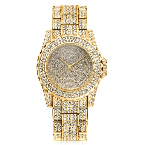 Relógios masculinos Iced Out EVBEA Relógios de pulso de quartzo luxuosos com micropave CZ para mulheres joias masculinas
