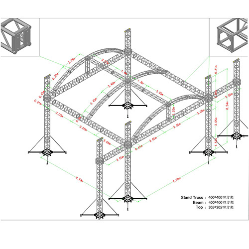 9.76x9.76x8.24m Truss System