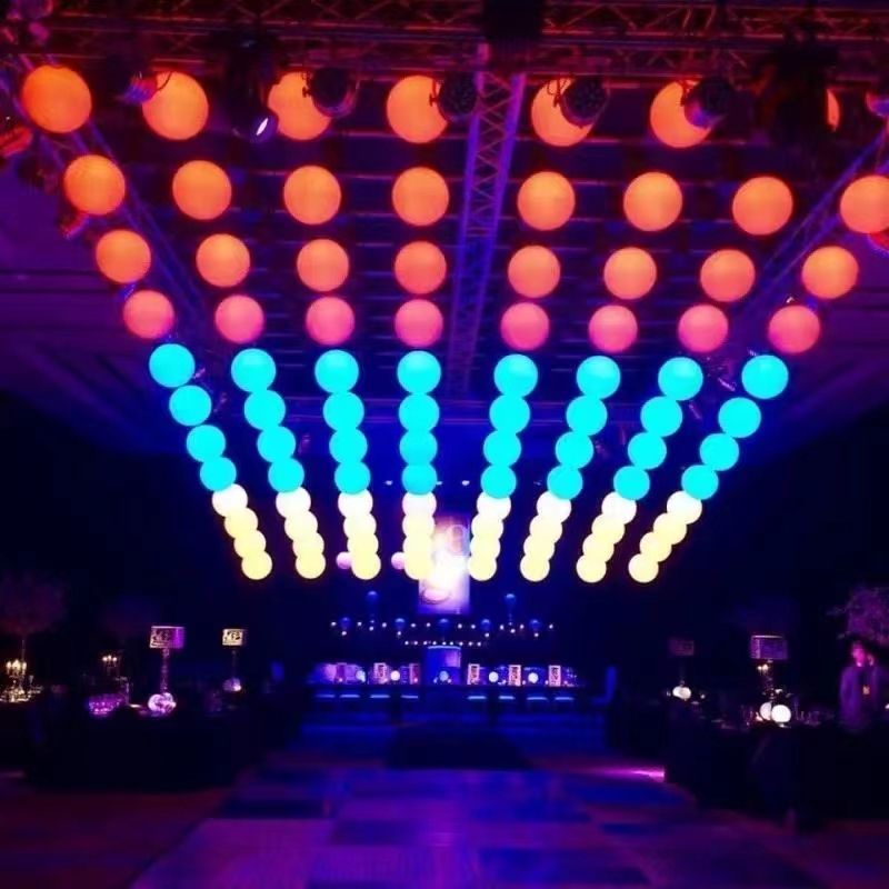 Guangzhou Juchen stage Club Bar Wedding Shopping Mall Led DMX512 Lift Colorful Ball Lights Kinetic Lighting