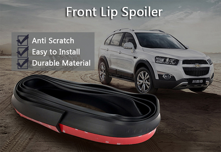 2.5m Car Front Bumper Lip Flexible Spoiler Racing Body Kit Trim Anti-scratch Lip Bumper