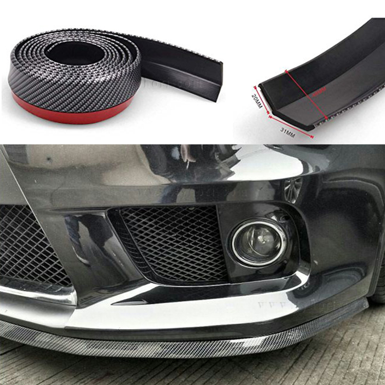 Black with Red Edge Color Car Lip Bumpers Decorate Front Chin Spoiler