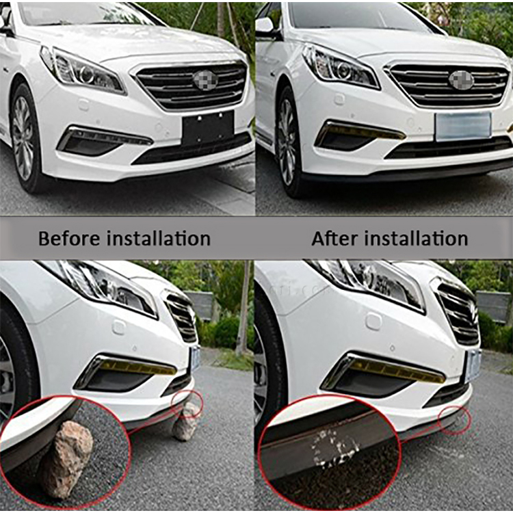 2.5m Car Front Bumper Lip Flexible Spoiler Racing Body Kit Trim Anti-scratch Lip Bumper