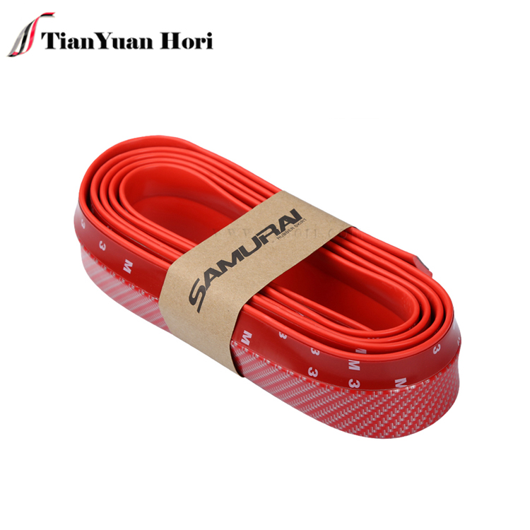 Auto Parts Universal Fit Car Trim Skirt front lip sided tape Protector Red Front Lip