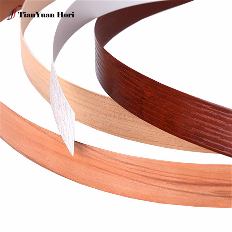 China Manufacturer fittings for cabinet furniture pvc wood grain thin edge banding