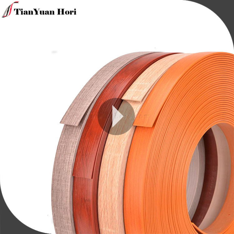 Hot selling products factory pre glued wood grain edge 22mm pvc wood grain edge banding tape