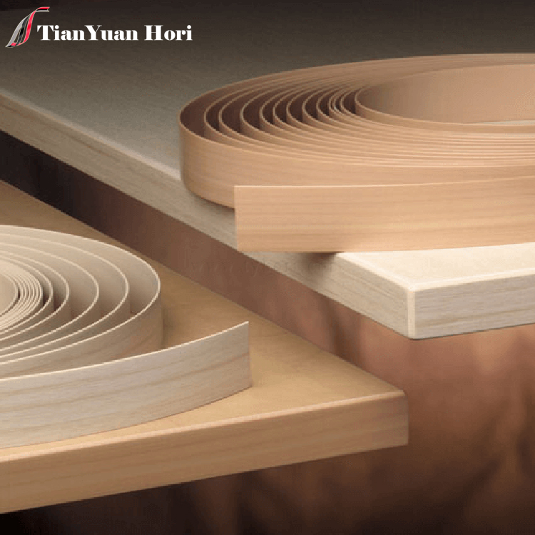 Hot sale wood grain cabinet edge tape wood grain pvc edge strips