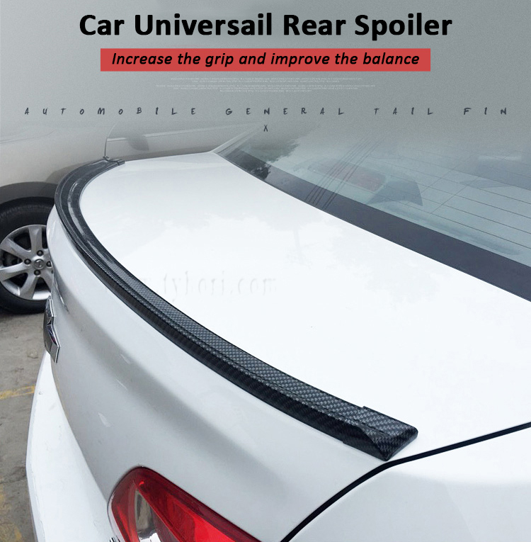 Carbon Rubber Tail Lip Spoiler in Black Color for Universal Trunk Car