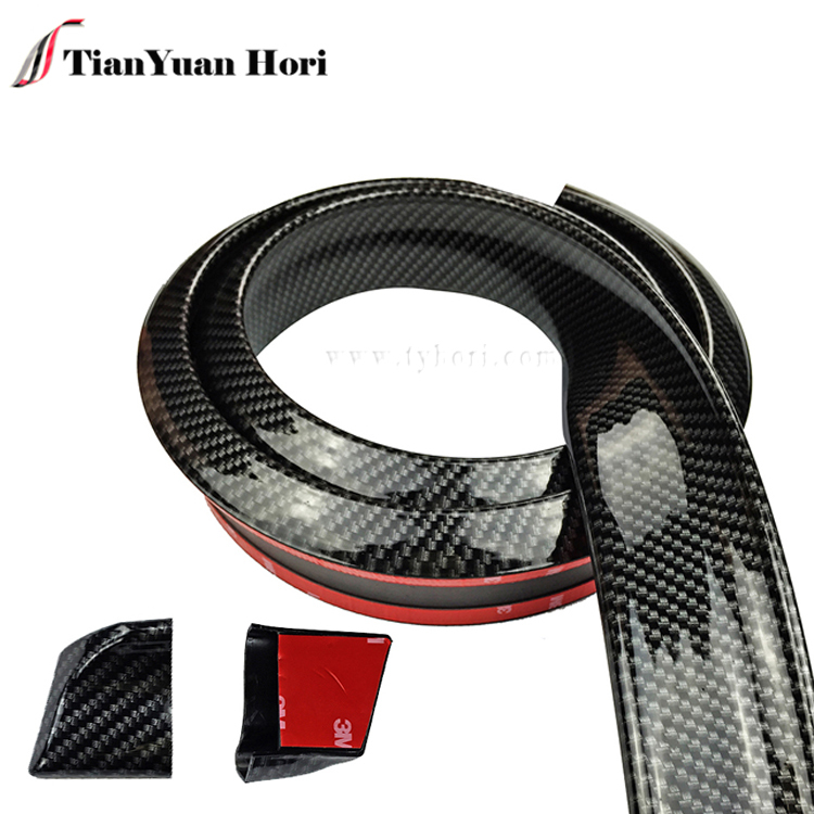 Carbon Rubber Tail Lip Spoiler in Black Color for Universal Trunk Car