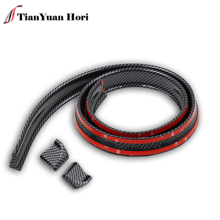 Car styling 1.5m Carbon fiber Rubber Rear Wing Lip Spoiler Car Spoilers Strip