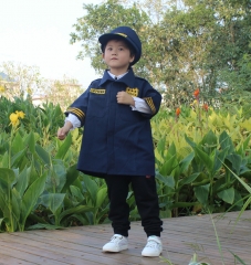 Children Cop Costume Uniform Set Dark Blue