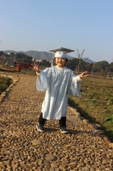 Kindergarten Graduation Gown Cap Tassel Set -silver
