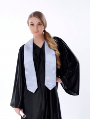 Unisex Adult Plain Graduation Stole White