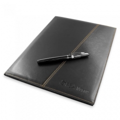 Leather Portfolio with Premium Roller Pen Set