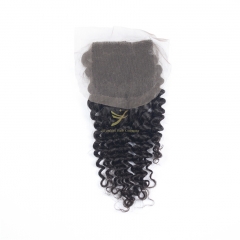 Hot Selling 100% Raw Hair 4*4 Lace Closure DEEP CURLY
