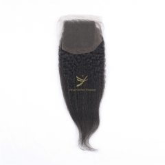 Hot Selling 100% Raw Hair 4*4 Lace Closure KINKY STRAIGHT