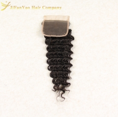 Hot sale 100% Virgin Hair 4*4 lace closure DEEP WAVE