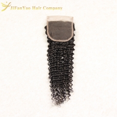 Hot sale 100% Virgin Hair 4*4 lace closure KINKY CURLY