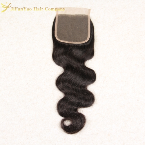 Hot sale 100% Virgin Hair 4*4 lace closure BODY WAVE