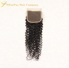 Hot sale 100% Virgin Hair 4*4 lace closure JERRY CURLY