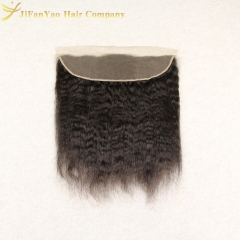 JiFanYao Hot sale 100% Virgin Hair 13*4 lace Frontal KINKY STRAIGHT