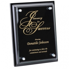 Black Finished Plaque With Glass Plate