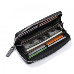 Leather Men Style Zip Closure Wallets 