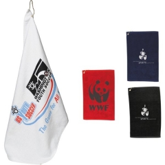 Cotton Terry Golf Towels with Metal Clips