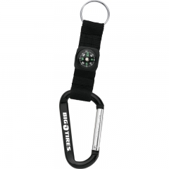 Aluminum Carabiner Compass Keychain