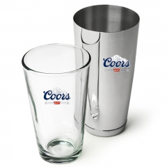 Stainless Steel Shakers and Glass Cups 