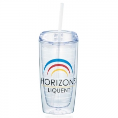 16oz Double Wall Acrylic Tumblers with Straw 