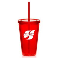 16oz Double Wall Tumblers with Straw