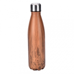 Stainless Steel Wood-tone Bottle