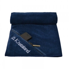 Cotton Terry Sport Towel with Corner Pocket 