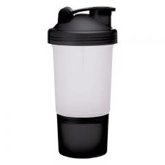 Plastic Shaker Bottle with Pill Case 