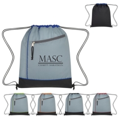 Zipper Polyester Drawstring Backpack Bag