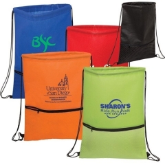 Non Woven Drawstring Pack Bag with Mesh