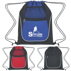 2 Tone Mesh Side Pocket Drawstring Backpacks