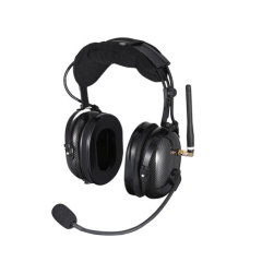 Over head noise-cancelling headset with two way radio integrated