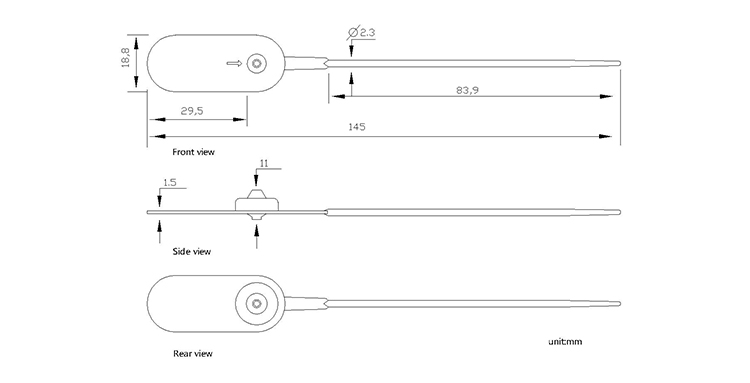 Disposable plastic seals CAD