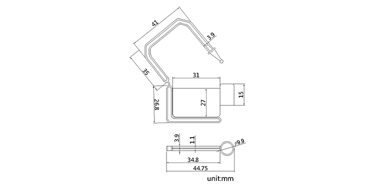 Tamper proof high quality plastic padlock seal CAD