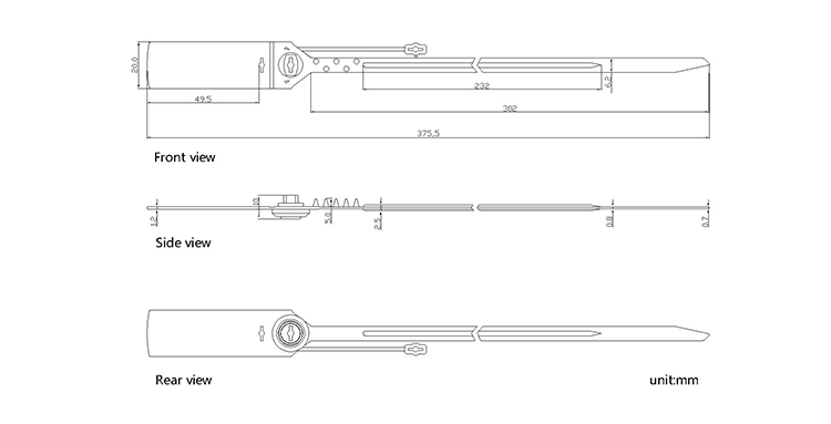 tamper proof pull tight locking sealCAD