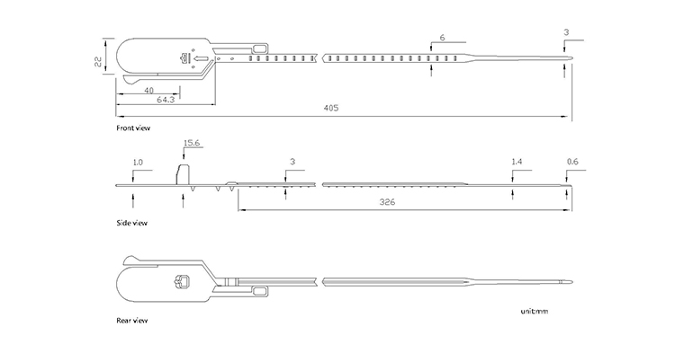 One-time high quality plastic seals CAD