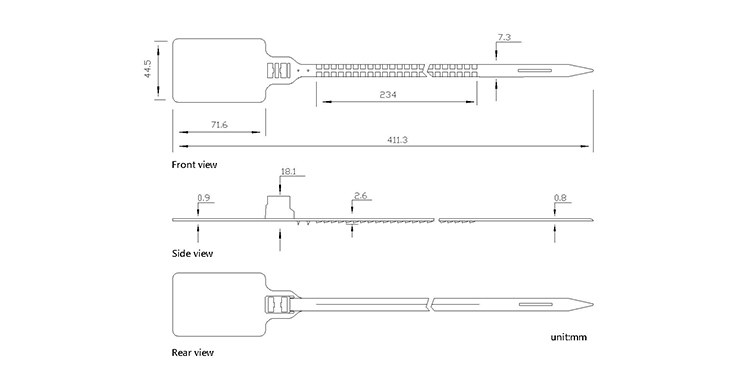 Security plastic fire extinguisher seal CAD