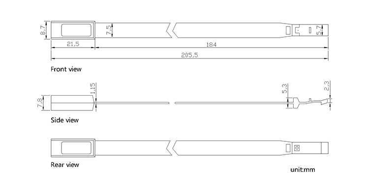 Disposable hand ring plastic seal CAD