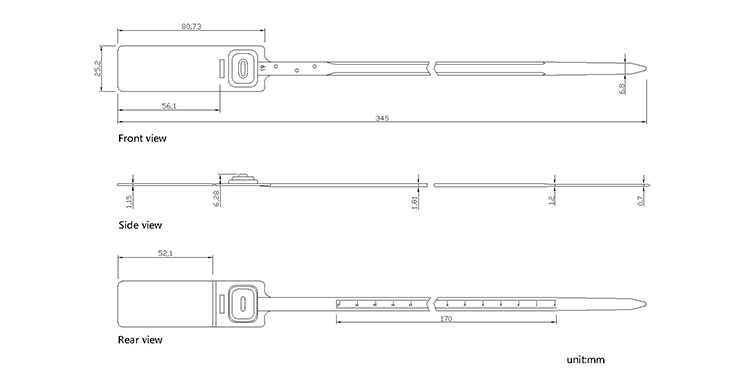 High quality tamper proof plastic seals CAD