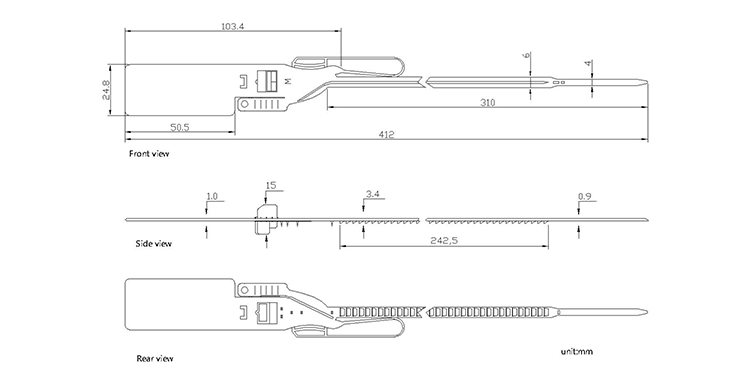 Tearable plastic safety seal CAD