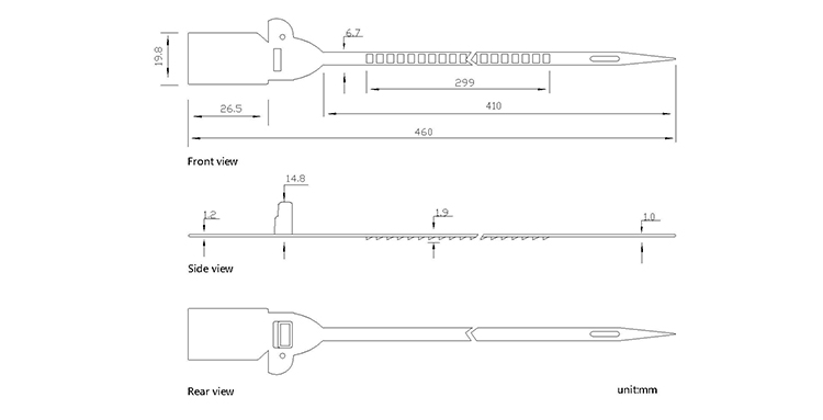 Custom plastic seal lock security seals CAD